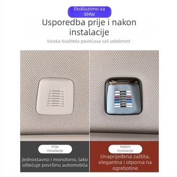 BMW mikrofonski metalni pokrov – nehrđajući čelik; model: BMW microphone metal cover; ugradnja: ljepilo; prilagodba: Da; ispis logotipa: Da