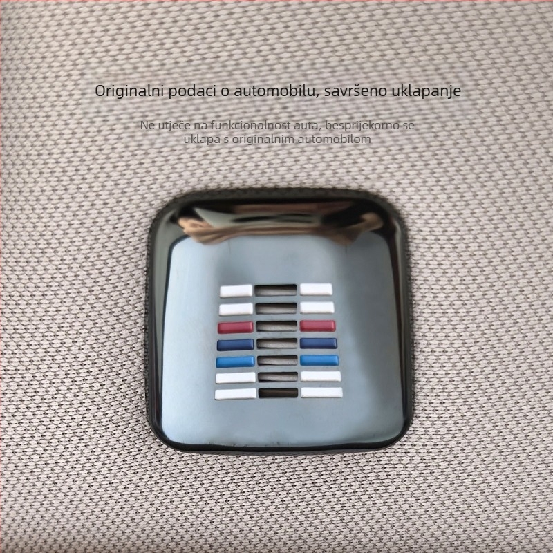 BMW mikrofonski metalni pokrov – nehrđajući čelik; model: BMW microphone metal cover; ugradnja: ljepilo; prilagodba: Da; ispis logotipa: Da