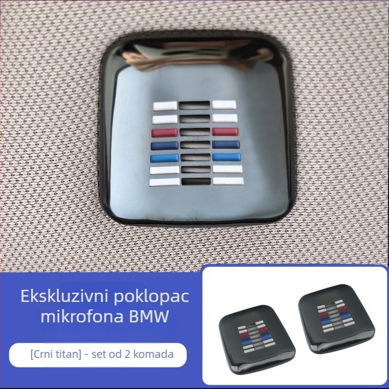BMW mikrofonski metalni pokrov – nehrđajući čelik; model: BMW microphone metal cover; ugradnja: ljepilo; prilagodba: Da; ispis logotipa: Da