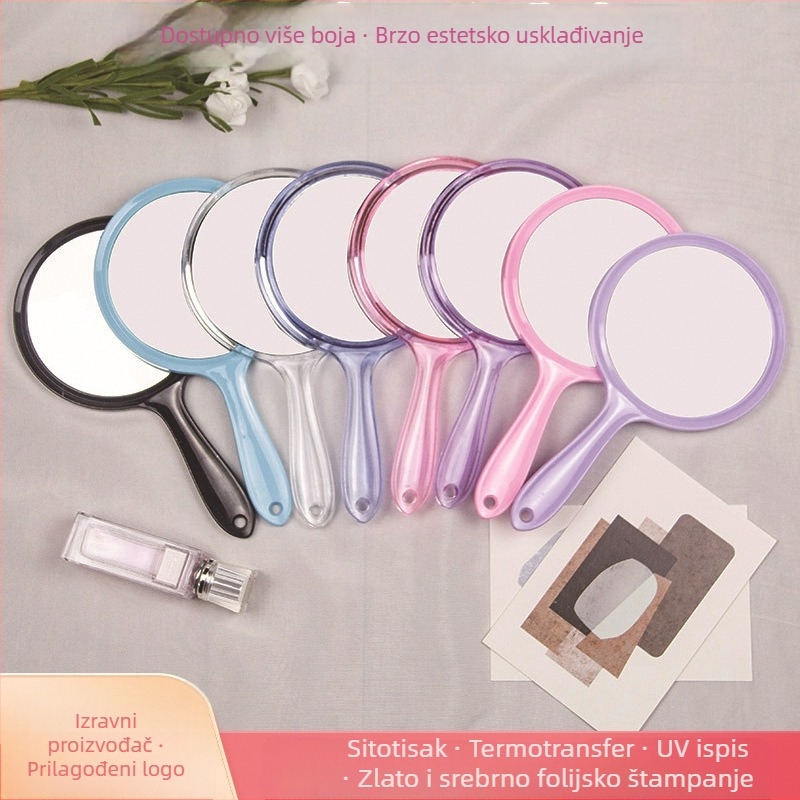 Ručno ogledalo, dvostrano s povećalom, leća od aluminija, okvir PU/PS/PVC