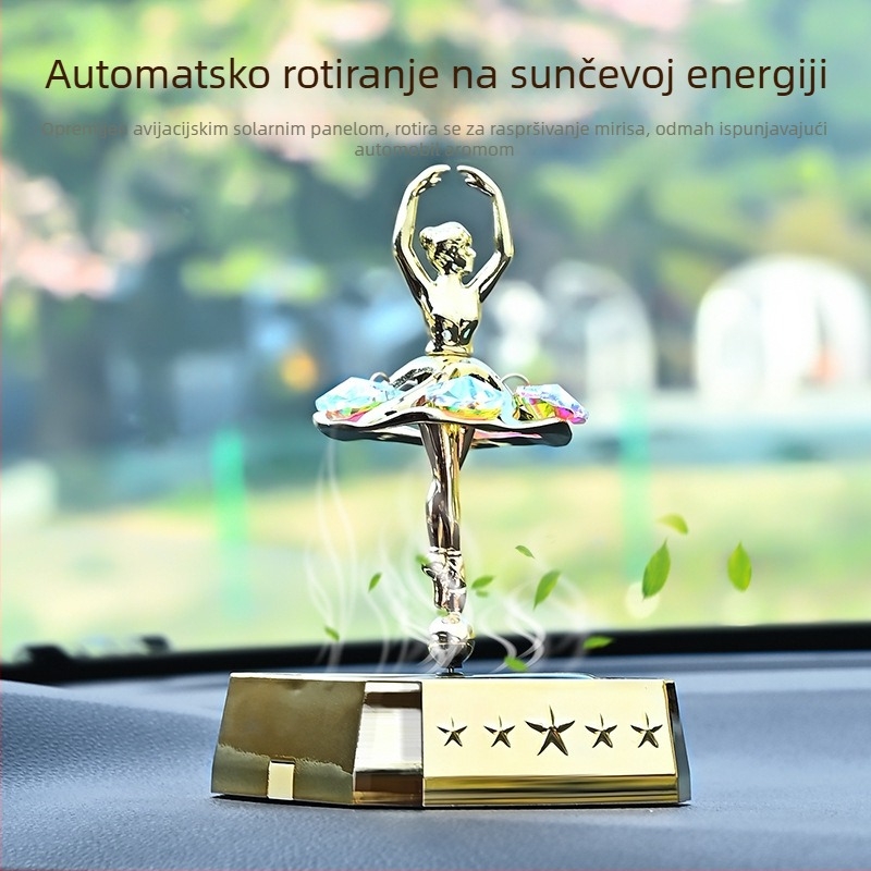 Auto aromaterapijski rotirajući ukras – metalni držač parfema, miris Ocean Wood, 5-10 ml, isparavanje 16-30 dana, montaža na sjedalo