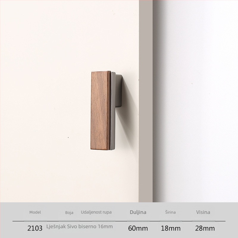 Drška za garderobu i ladicu, novi kineski stil, masivno drvo i cinkovo legura, elektroplate završna obrada, model 2103 walnut copper