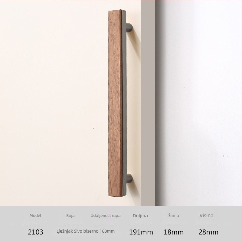 Drška za garderobu i ladicu, novi kineski stil, masivno drvo i cinkovo legura, elektroplate završna obrada, model 2103 walnut copper