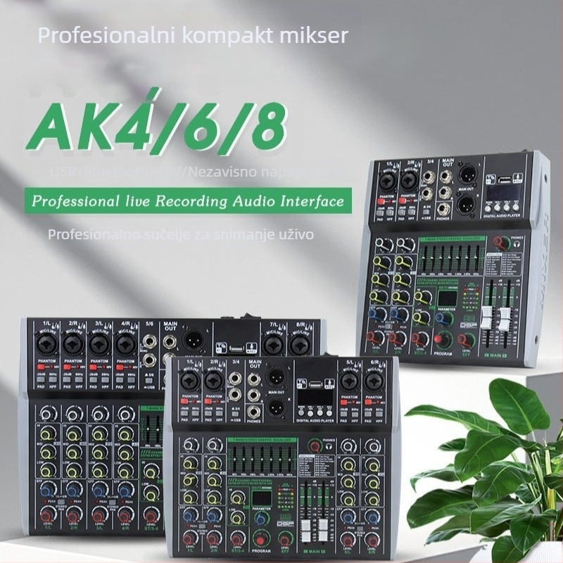 8-kanalni mikser s 99 DSP-om, 7-band EQ, Bluetooth i internim MP3 snimanjem