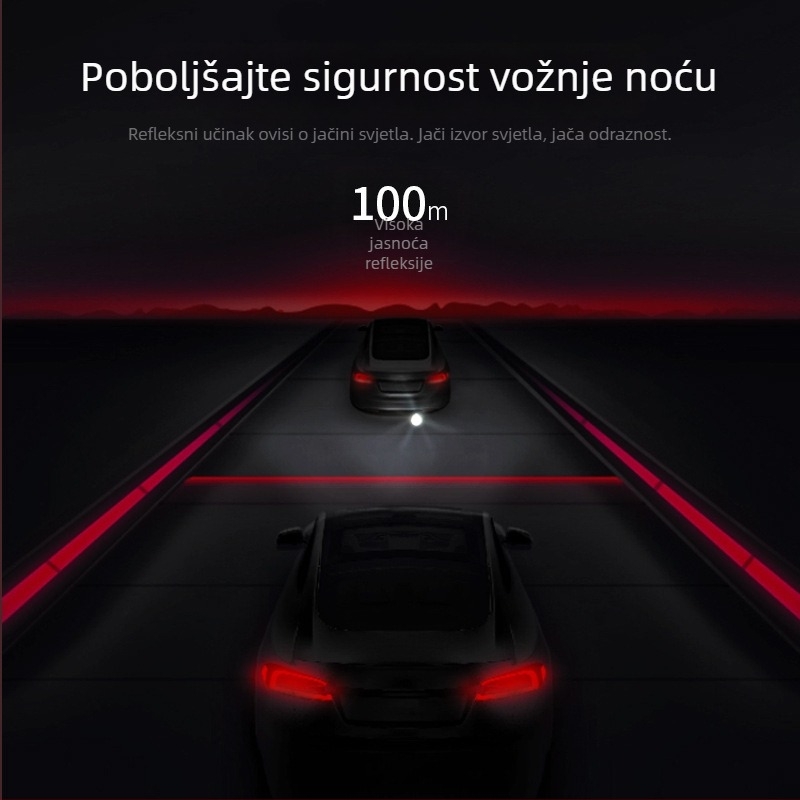 3D reflektirajući automobilski znak s personaliziranim tekstom za sigurniju noćnu vožnju