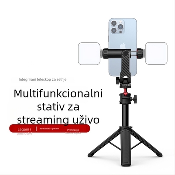Proširivi monopod za telefon i kameru — univerzalni stolni stativ za livestream i vlog, ABS, nosivost do 1 kg, težina 180 g