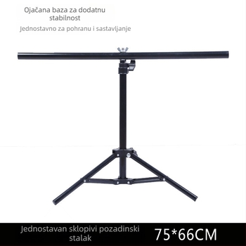 Stalak za pozadinu za fotografiju proizvoda, metalni, T-oblik okvir, 1,5 kg, obrada površine