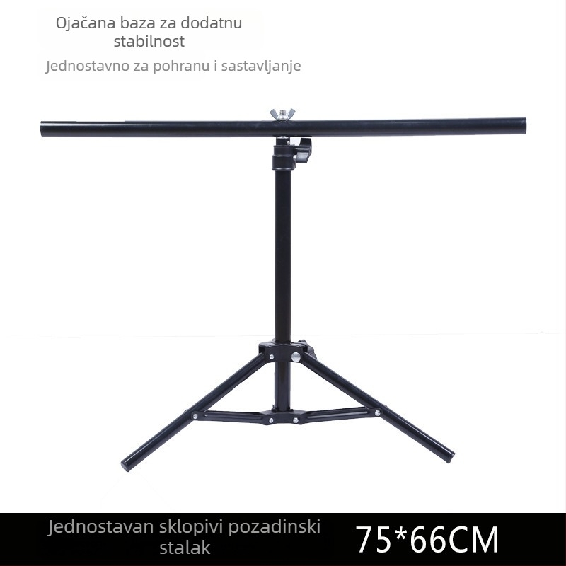 Stalak za pozadinu za fotografiju proizvoda, metalni, T-oblik okvir, 1,5 kg, obrada površine