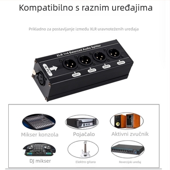 XLR balansirani 1-in 4-out audio splitter izolator za XLR sučelje
