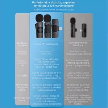 Boya BY-V10V20 Bežični lavalier mikrofon za mobilno emitiranje