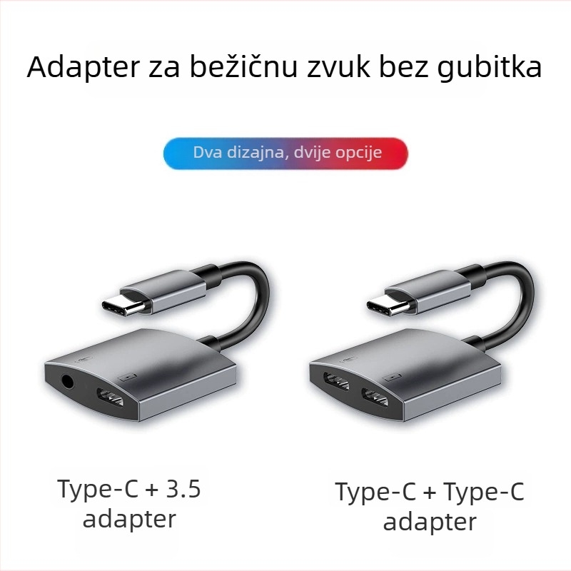 Type-C audio adapter za Apple uređaje - 2-u-1 dekodirajući pretvarač, model Hwy-007, brenda Yycz