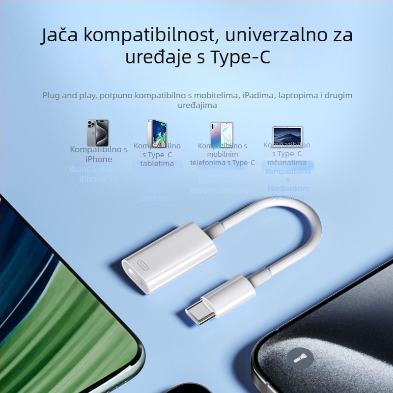 Type-C na Lightning adapter kabel za Apple iPhone 15/16