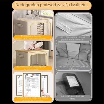 Velika tekstilna kutija za odlaganje odjeće i pokrivača, organizator garderobe, sklopiva kutija za pohranu