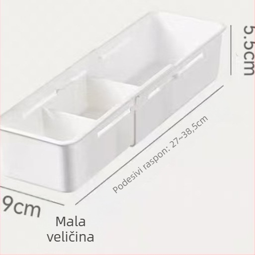 Kutija za spremanje u ladici – japanski stil, PP materijal, s podjelama, proširiva, kapaciteta 18 L, za donje rublje, čarape, kozmetiku i kancelarijske potrepštine