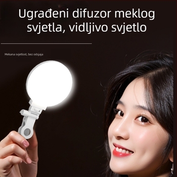 Mini LED rasvjeta za telefon s klipom — popunjavajuće svjetlo, tri boje temperature, prenosno ručno, za ured, livestream i selfie, ispod 10W