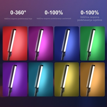 Prijenosno RGB svjetlo za fotografiju, LED dopunsko svjetlo, punjivo, podesiva jačina, 10W, 13 načina, za livestream