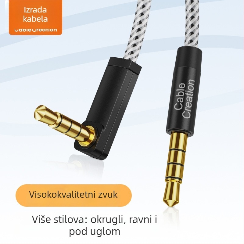 Audio kabel pozlaćen, 3-žilni emajlirani bakar, pamučna mreža (RoHS)