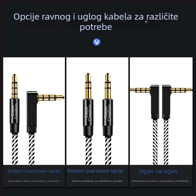Audio kabel pozlaćen, 3-žilni emajlirani bakar, pamučna mreža (RoHS)