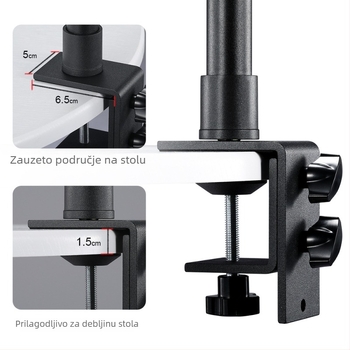 Prilagodljivi stolni stativ za fotografiju s držačem za telefon – aluminijska legura, Su Ben