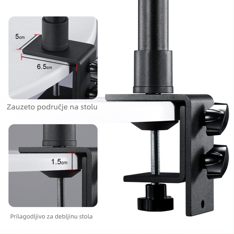 Prilagodljivi stolni stativ za fotografiju s držačem za telefon – aluminijska legura, Su Ben