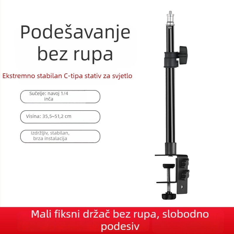 Prilagodljivi stolni stativ za fotografiju s držačem za telefon – aluminijska legura, Su Ben