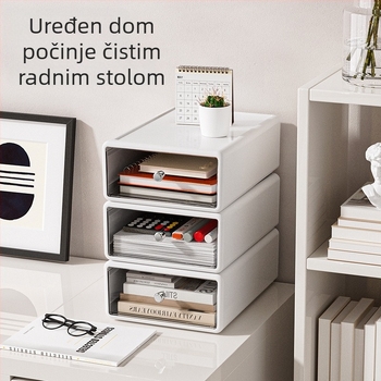 Stolna kutija za pohranu s ladicama – organizator za kozmetiku i nakit, model 2320.2330, materijal PP+PET, 100% novi materijal, kapacitet 2L, otporna na prašinu