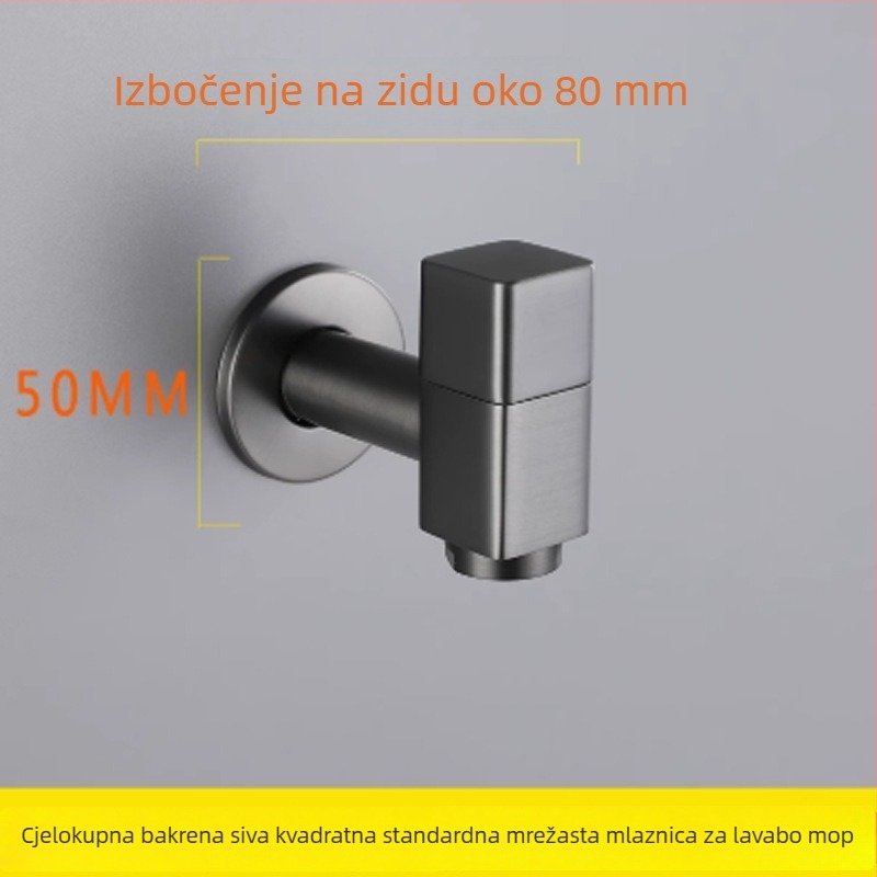 Zidna slavina za perilicu, bakreno tijelo, keramički disk ventila, ugradnja u zidu, nazivni tlak 1,6 MPa