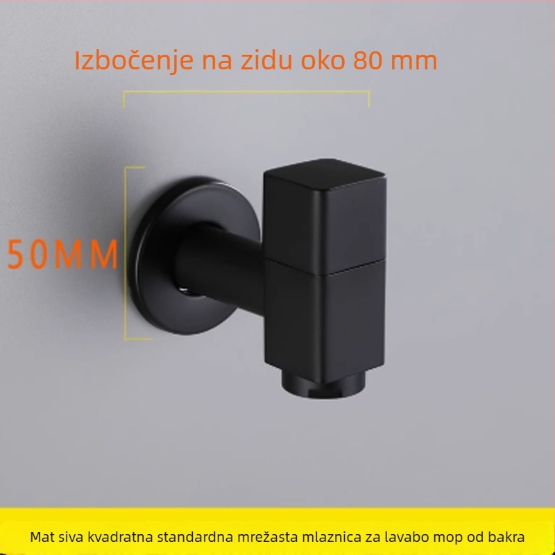 Zidna slavina za perilicu, bakreno tijelo, keramički disk ventila, ugradnja u zidu, nazivni tlak 1,6 MPa