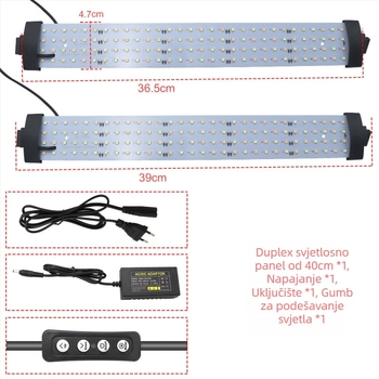 Prijenosni LED panel za fotografiju s mogućnošću podešavanja jačine svjetla i temperature boje, uključuje napajanje