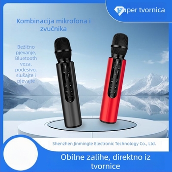 Bežični mikrofon M6 s integriranim zvučnikom i zvučnom karticom (Bluetooth 5.3, baterija 1200–2000 mAh, SNR ≥85 dB, izlazna snaga 10 W)