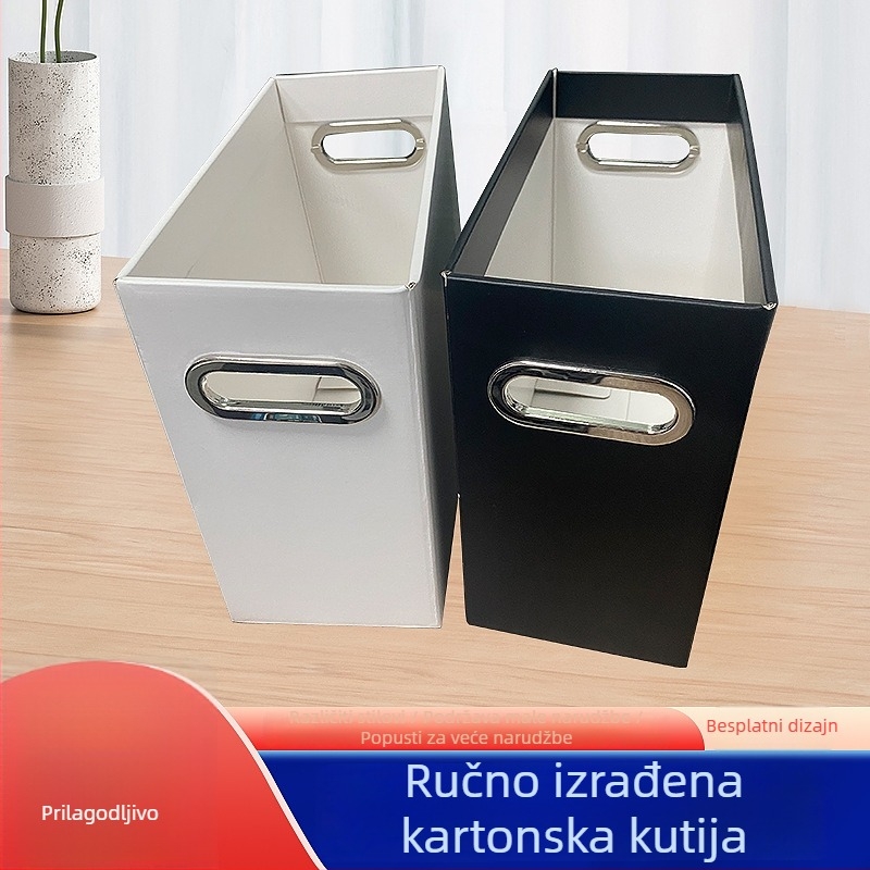 Preklopna kutija za pohranu, karton, kapacitet 1, bez poklopca, za organizaciju predmeta