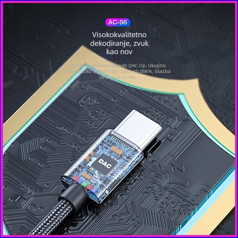 Type-C na 3,5 mm DAC adapter za slušalice za mobilne telefone