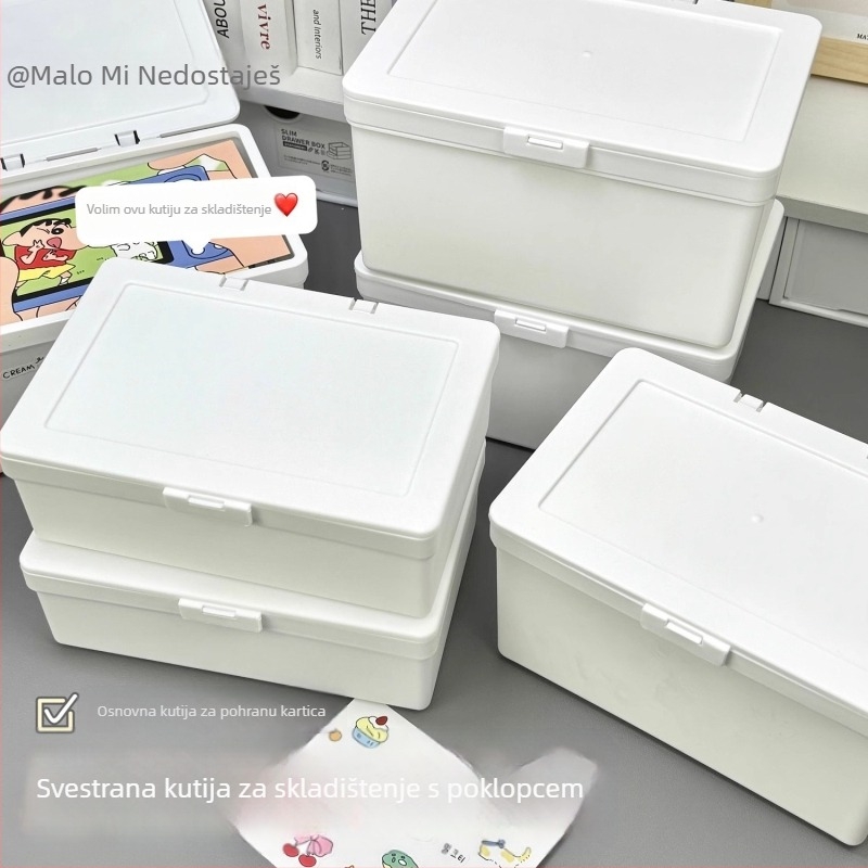Desktop kutija za pohranu s poklopcem - FG-600, PP plastika, zatvorena i može se slagati