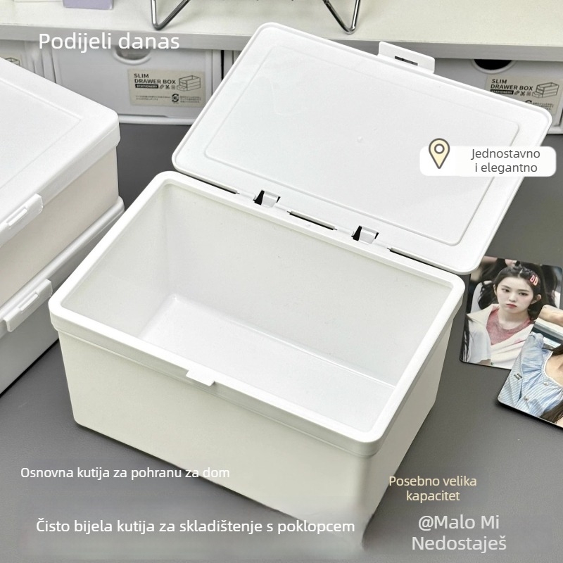 Desktop kutija za pohranu s poklopcem - FG-600, PP plastika, zatvorena i može se slagati