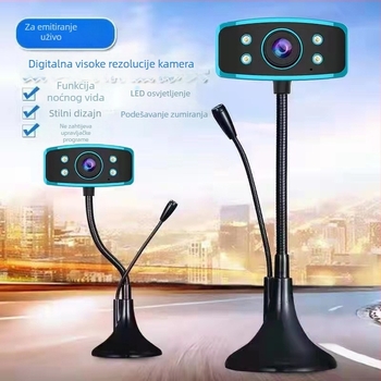 HD USB web kamera s ugrađenim mikrofonom (1080p, 30fps, 2MP, USB 2.0, ručno fokusiranje)