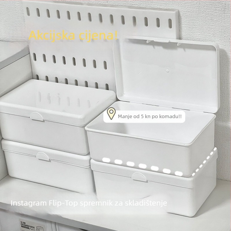Stolna kutija za pohranu – PP plast, 100% novi materijal – 1 L kapacitet – moderni minimalistički dizajn – otporna na prašinu