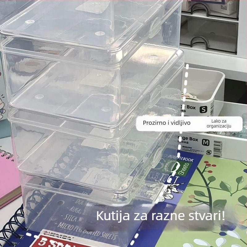 Stolna kutija za pohranu – PP plast, 100% novi materijal – 1 L kapacitet – moderni minimalistički dizajn – otporna na prašinu