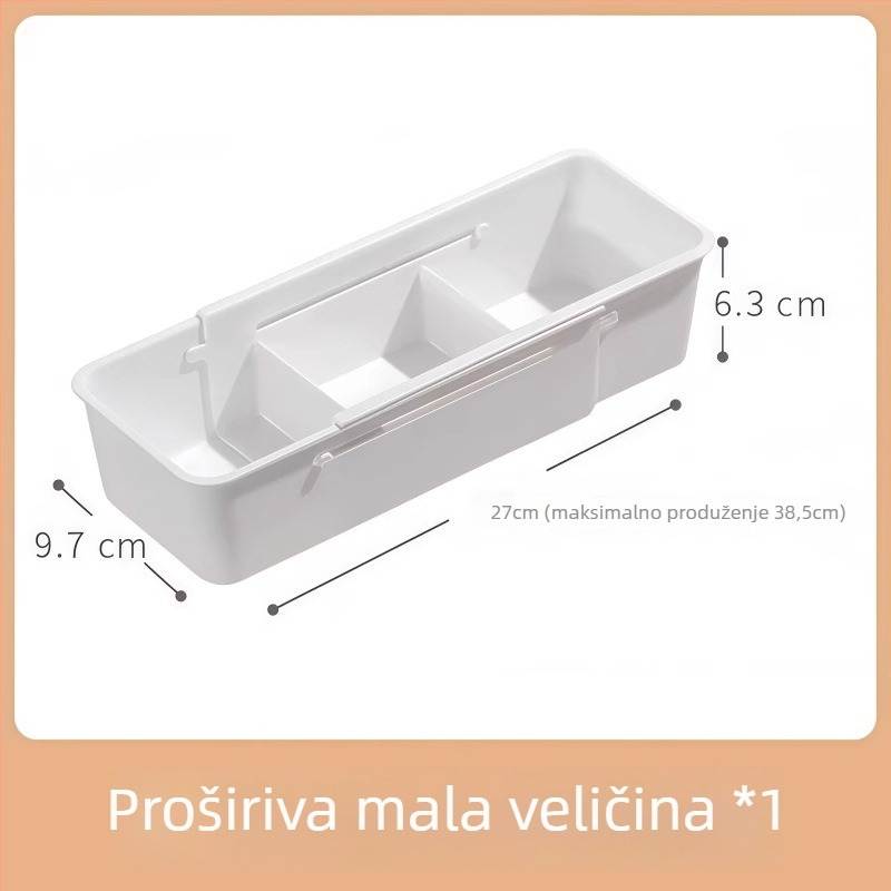 Kutija za ladicu za pohranu s pregradama, podesiva, PP materijal, 5 L kapacitet