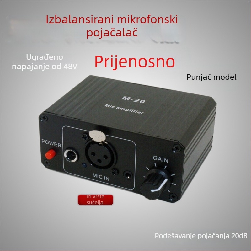 Rhythm Imagination M-20 audio sučelje s 48V fantom napajanjem za kondenzatorske i dinamičke mikrofone