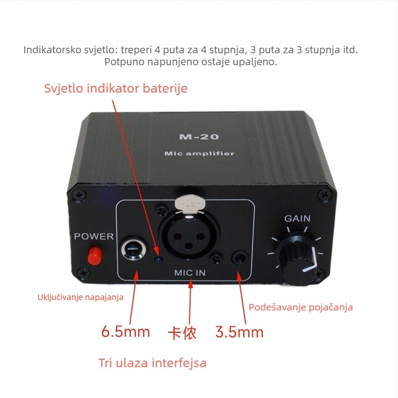 Rhythm Imagination M-20 audio sučelje s 48V fantom napajanjem za kondenzatorske i dinamičke mikrofone