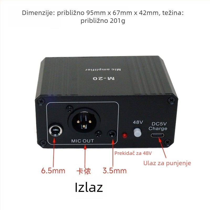 Rhythm Imagination M-20 audio sučelje s 48V fantom napajanjem za kondenzatorske i dinamičke mikrofone