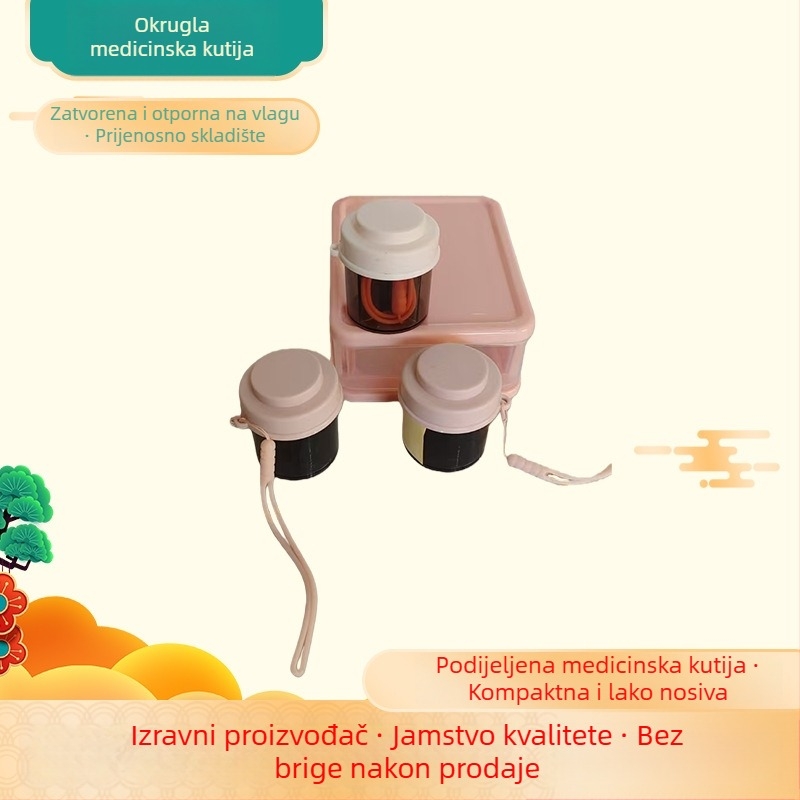 Prijenosna kutija za lijekove s podijeljenim pretincima, okretni poklopac, ABS materijal, otpornost na prašinu, 7 dana u tjednu, 3 obroka dnevno