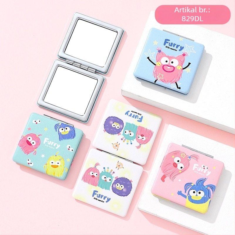 Make-up ogledalo, dvostrano, sklopivo, prenosno s metalnim okvirom i aluminijskim ogledalom