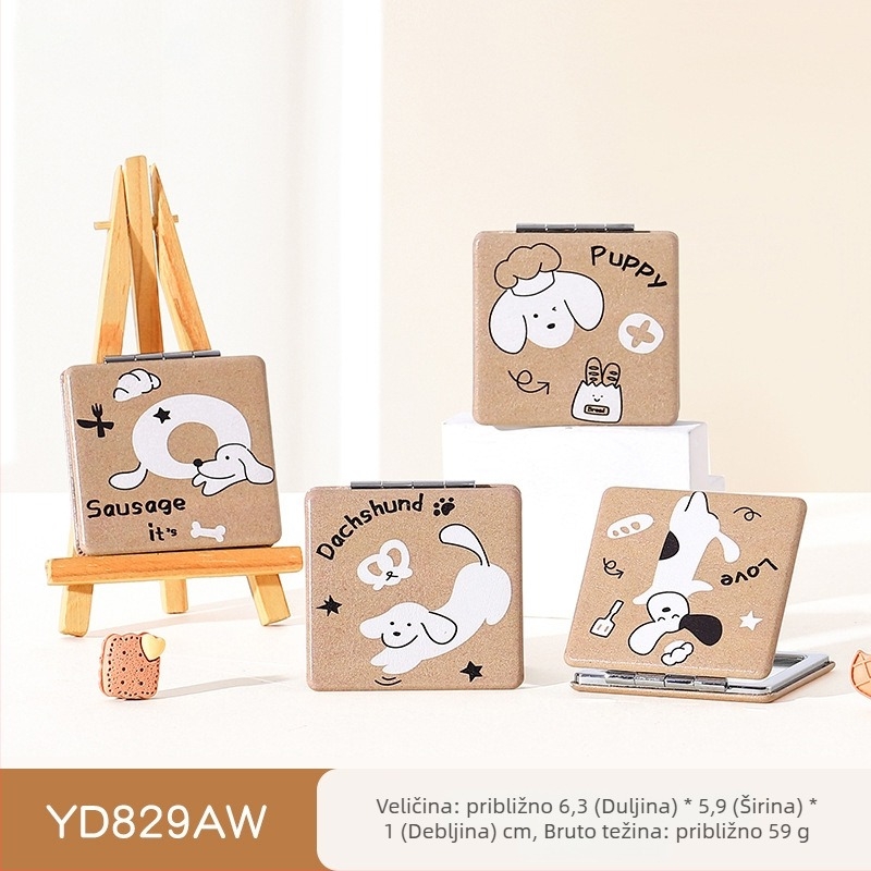 Make-up ogledalo, dvostrano, sklopivo, prenosno s metalnim okvirom i aluminijskim ogledalom