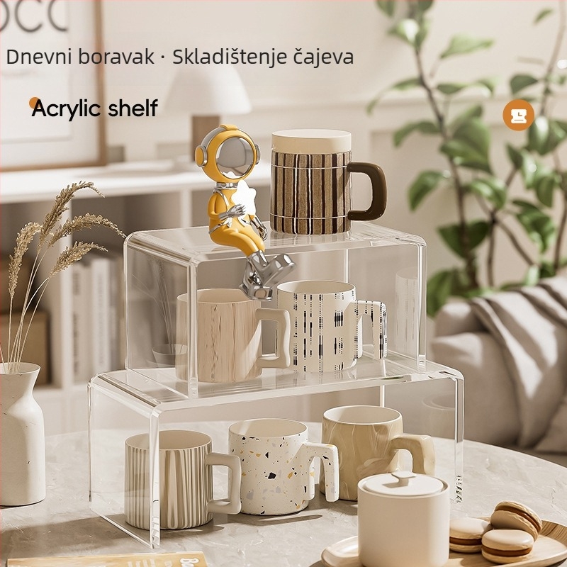 Višeslojni organizator za ormar ispod ogledala, metalna konstrukcija s plastičnim dijelovima, model E6990, moderni minimalistički stil, mogućnost otiska logotipa