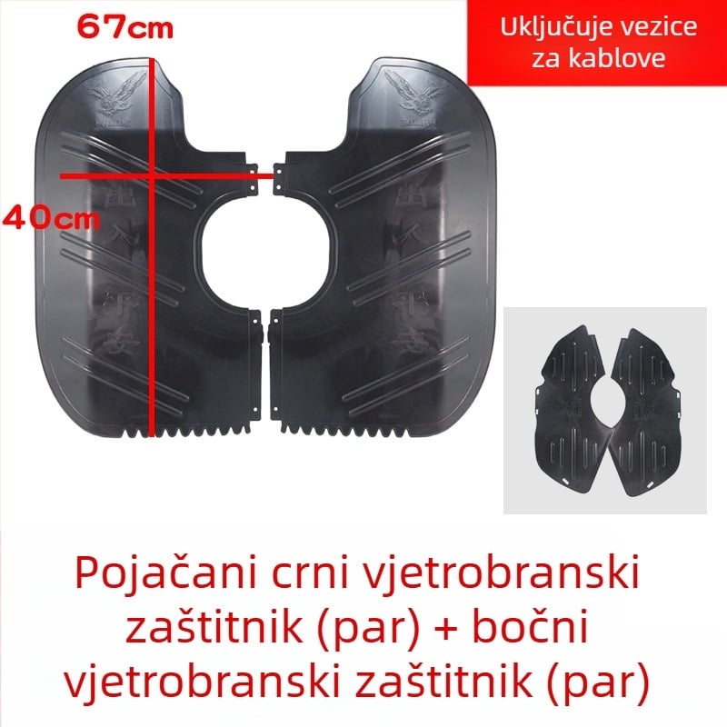 Prednji blatnik za motocikl sa vjetrobranom — Dodatak, Otporan na habanje, Zaštita od vjetra