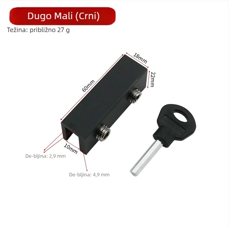 Mehanizam zaključavanja prozora od aluminijske legure, za klizne prozore, s dječjim zaključavanjem i zaštitom od krađe