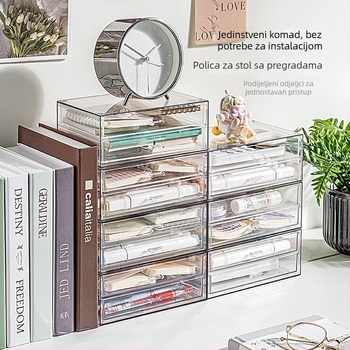 Akrilni stolni organizator za pohranu s ladicom, 1 L kapaciteta, otporan na prašinu, moderni minimalistički stil