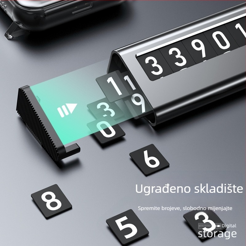 Metalni auto privremen broj za parkiranje i držač broja telefona – ukras, Kaibu care, model VLB, podrijetlo Dongguan, mogućnost tiska logotipa