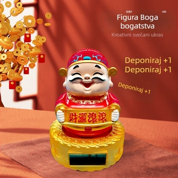 Plastična auto dekoracija u karikaturalnom stilu: veliki njišući bog bogatstva i Guanyin, pokret glave, bez prilagodbe